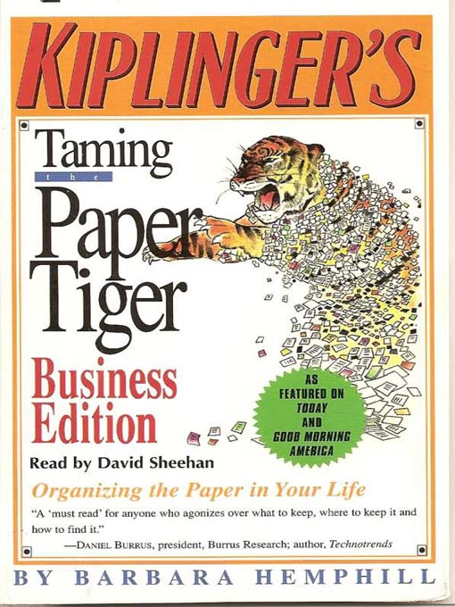 Title details for Taming the Paper Tiger by Barbara Hemphill - Available